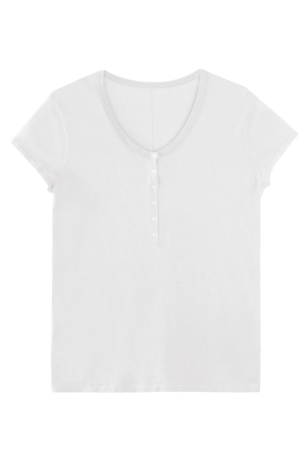 Henley Knit Short Sleeve Lyocell Top