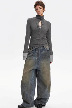 Henry Collar Knitted Top