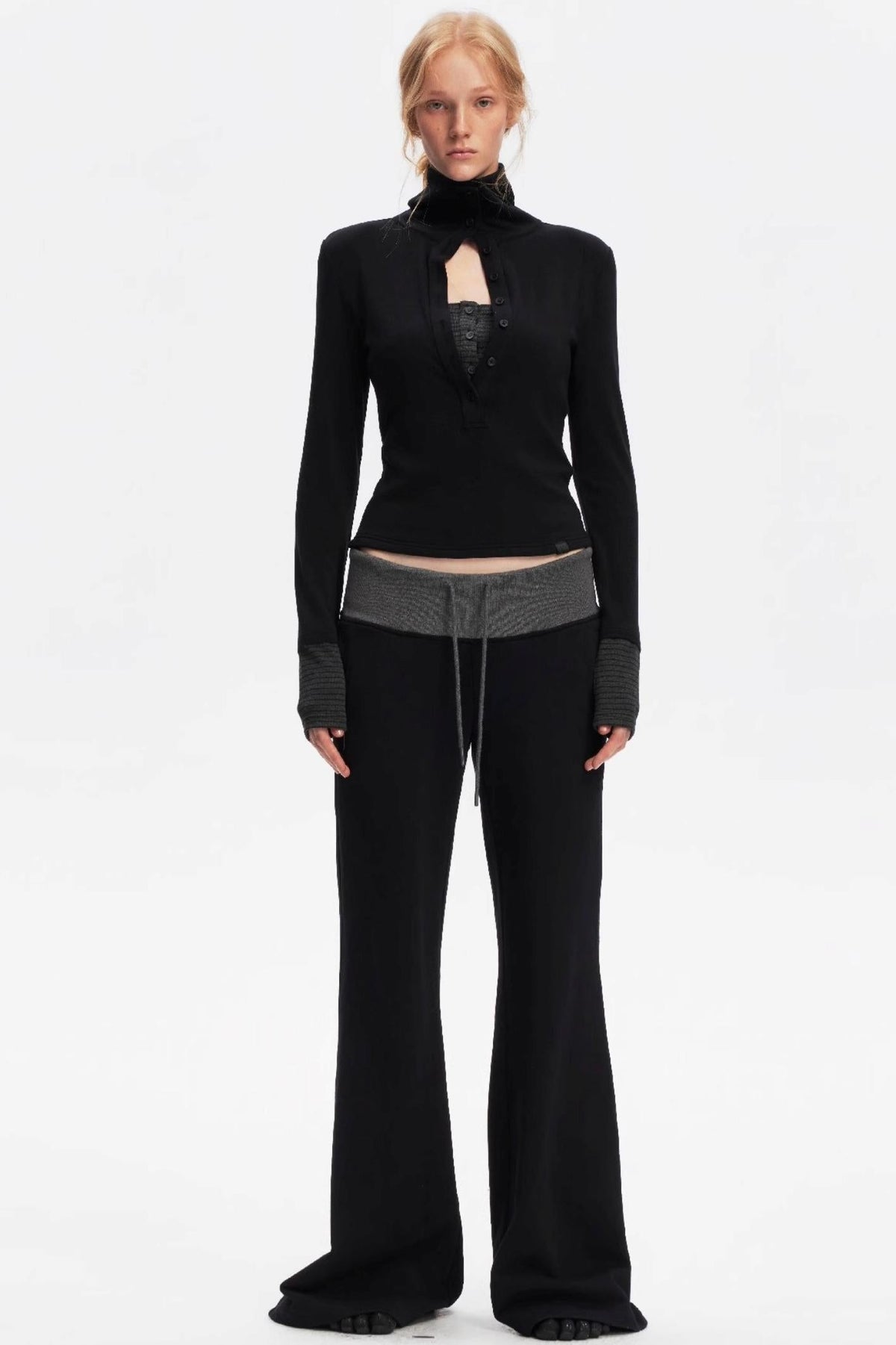 Henry Collar Knitted Top