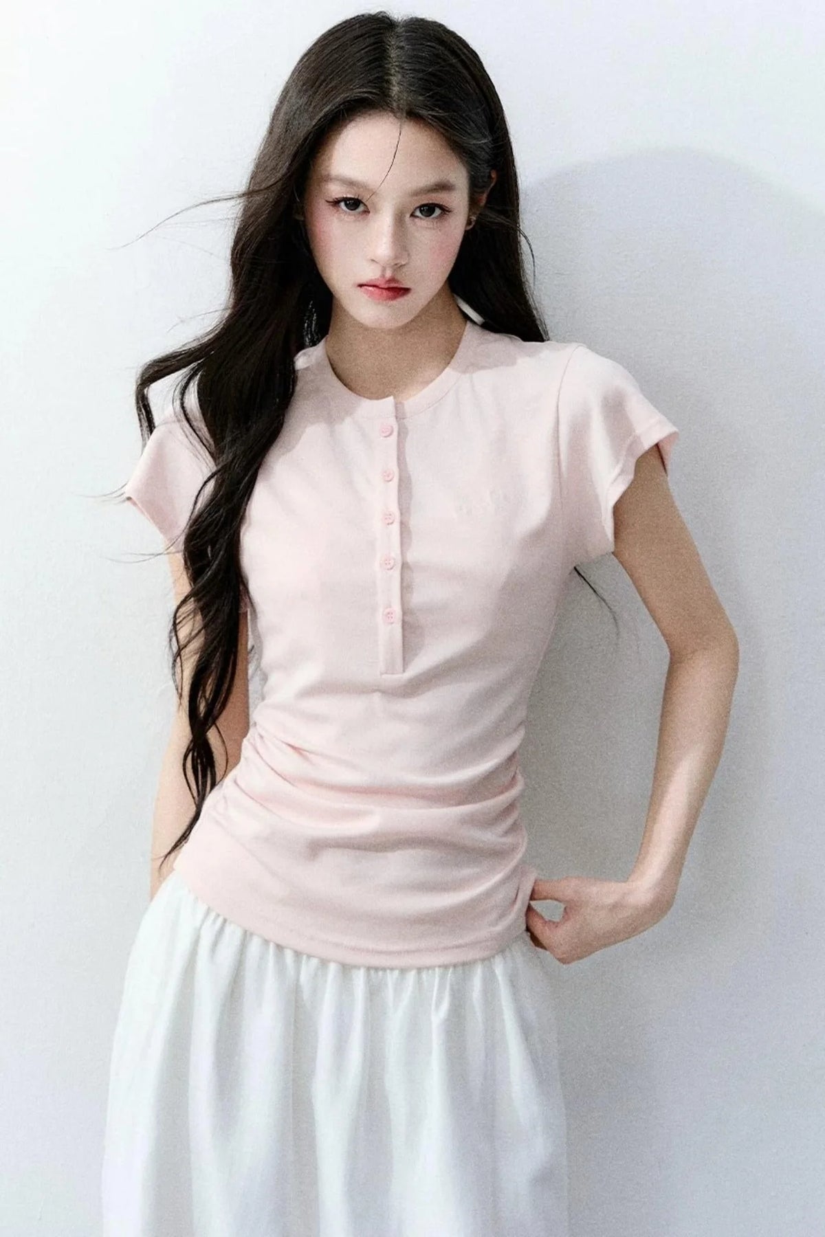 Henry Collar Slim-Fit T-Shirt Set-Up