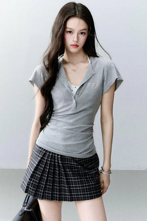 Henry Collar Slim-Fit T-Shirt Set-Up