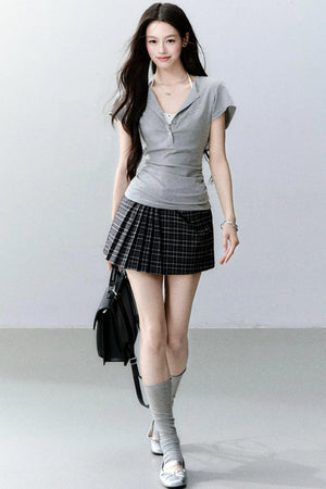 Henry Collar Slim-Fit T-Shirt Set-Up
