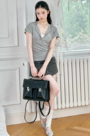 Henry Collar Slim-Fit T-Shirt Set-Up