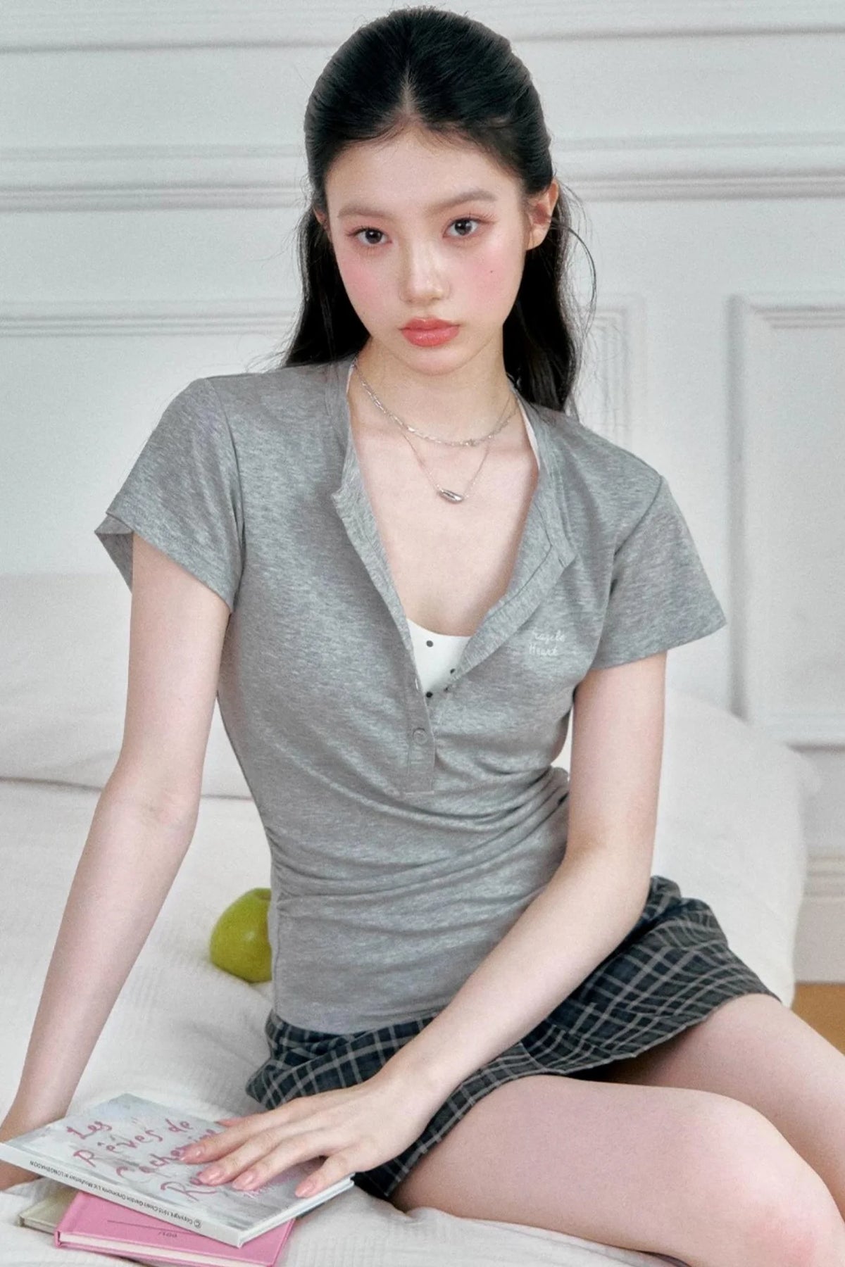 Henry Collar Slim-Fit T-Shirt Set-Up