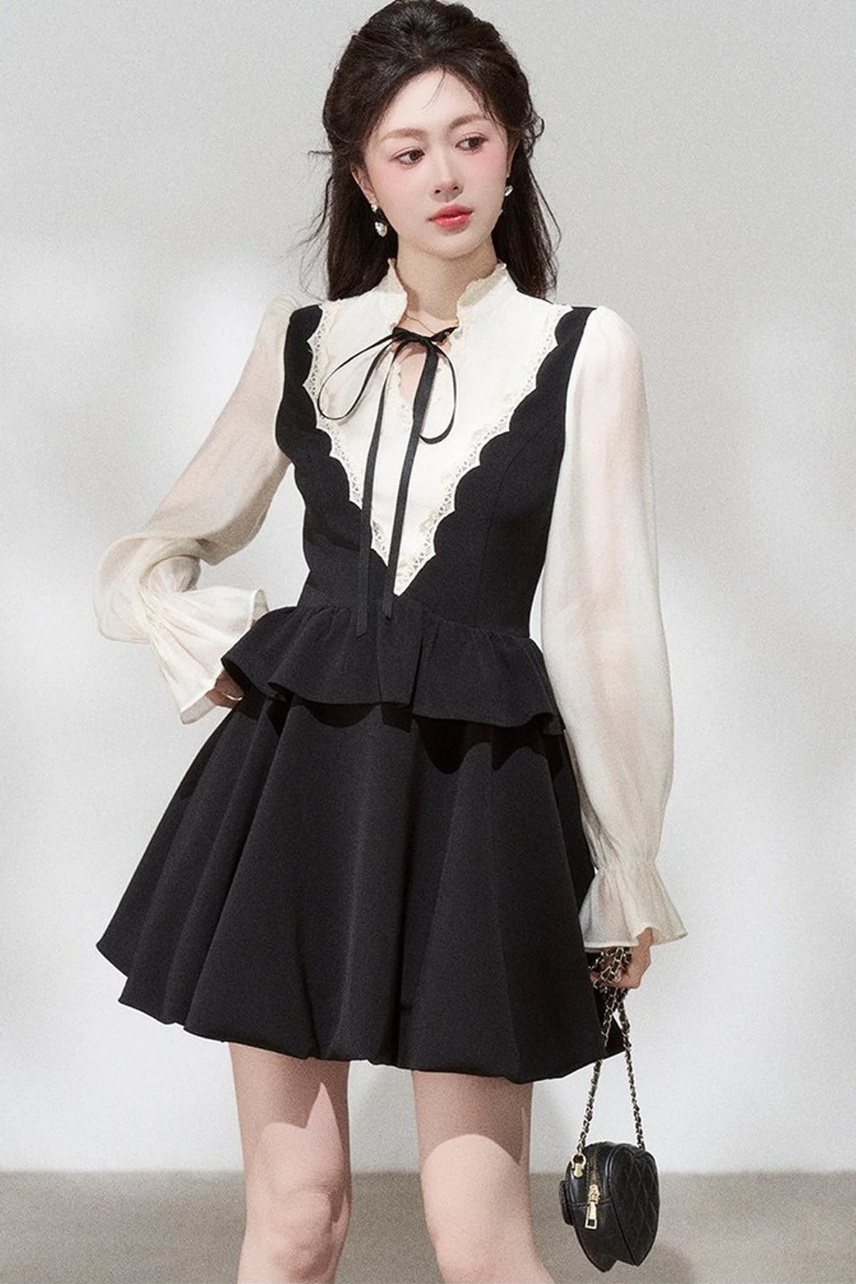 Hepburn Black Floral Dress