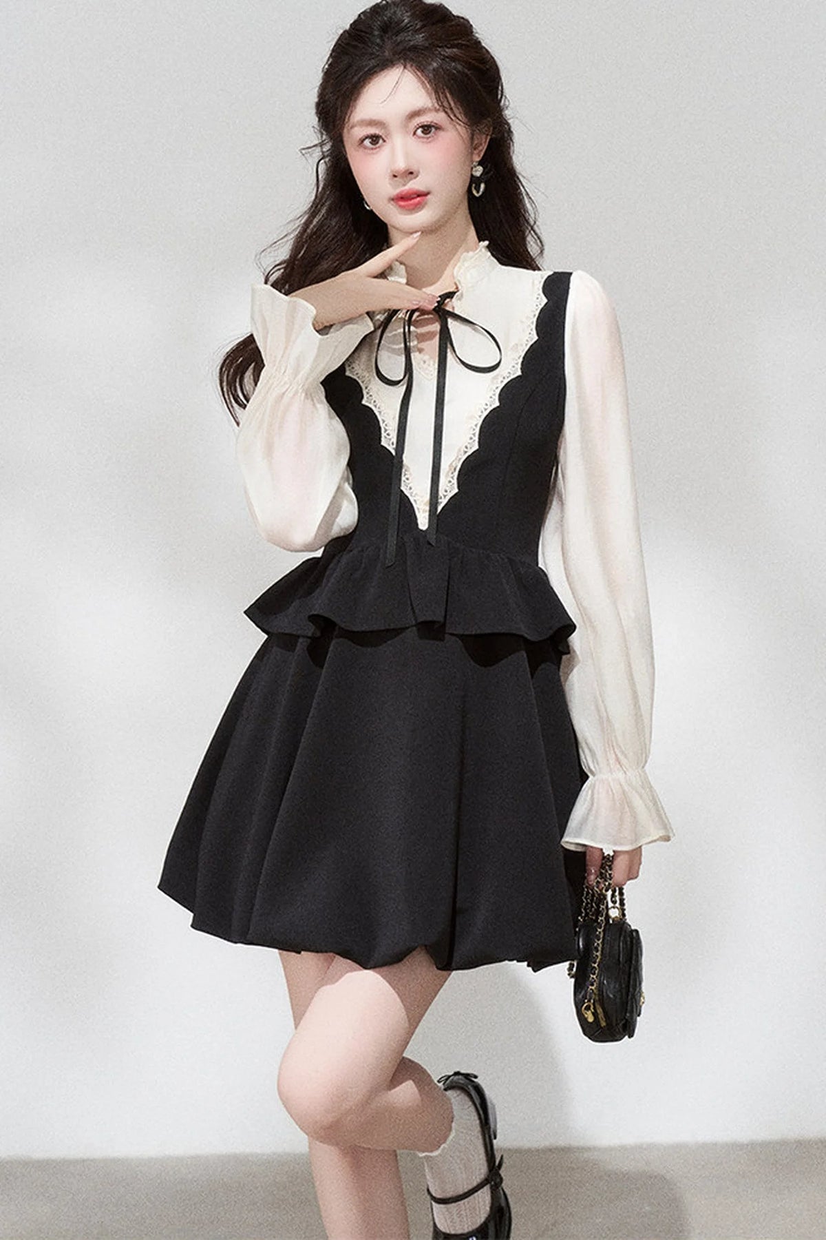 Hepburn Black Floral Dress