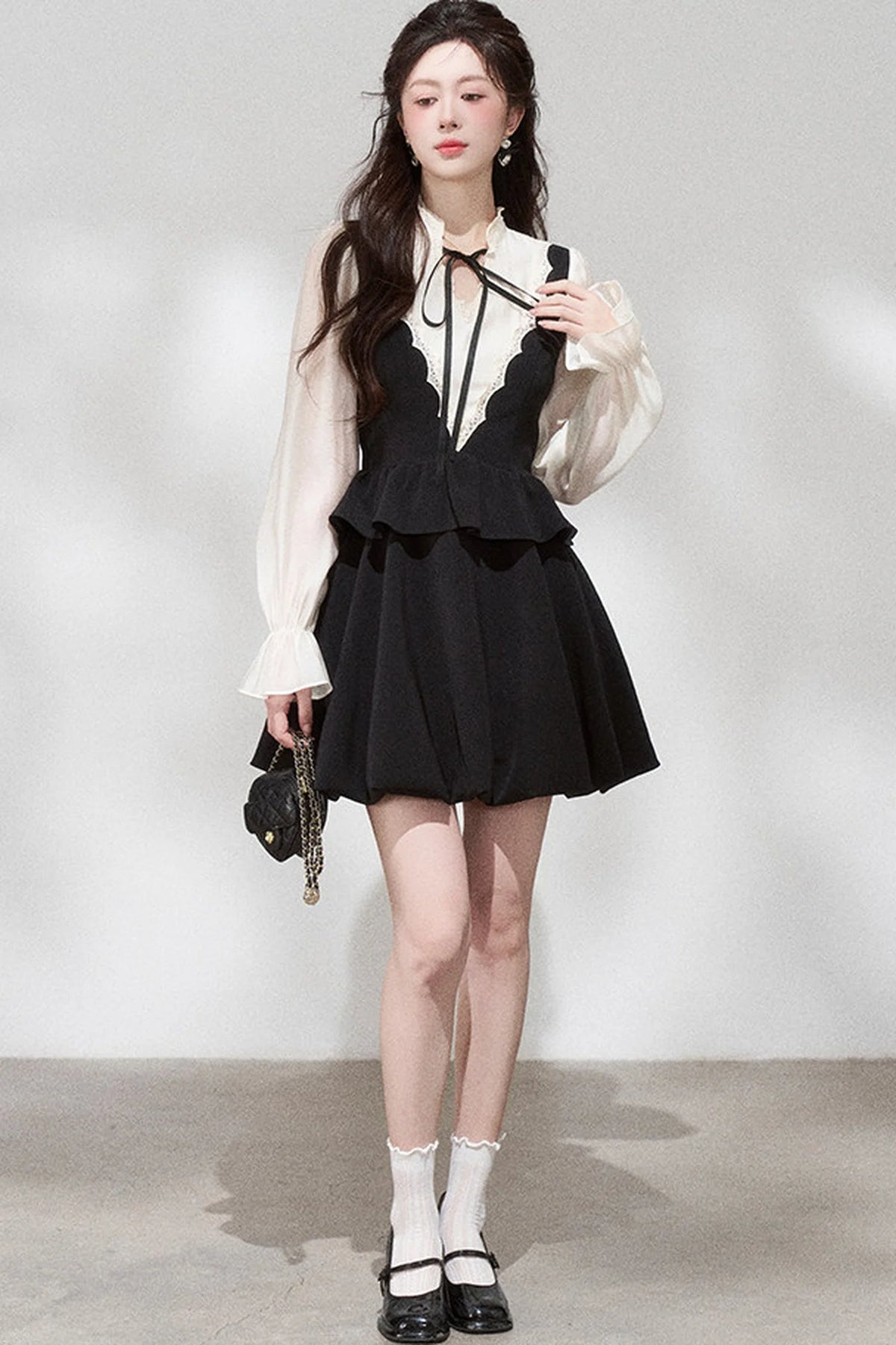 Hepburn Black Floral Dress