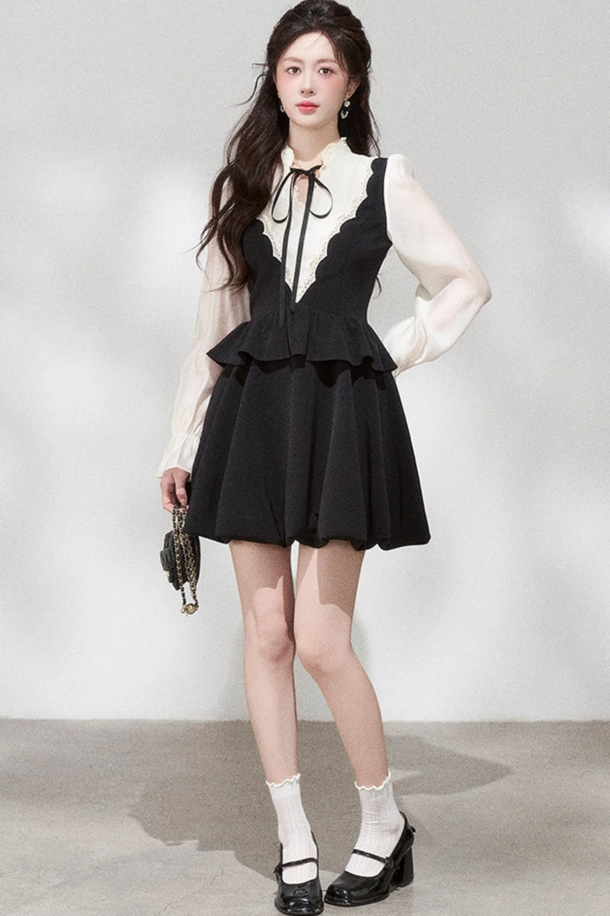 Hepburn Black Floral Dress