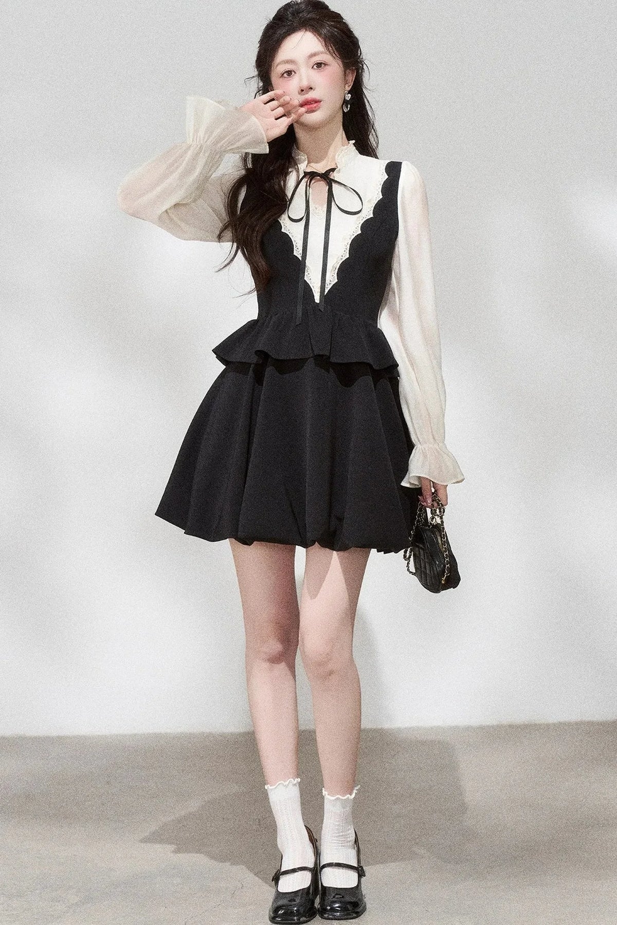 Hepburn Black Floral Dress