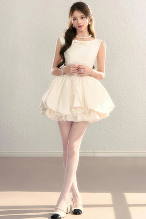 Hepburn Floral Puff Dress