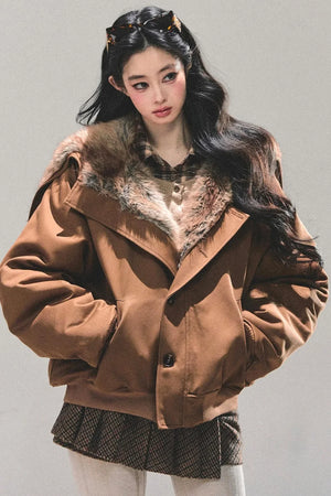 Hepburn-Style Quilted Winter Coat