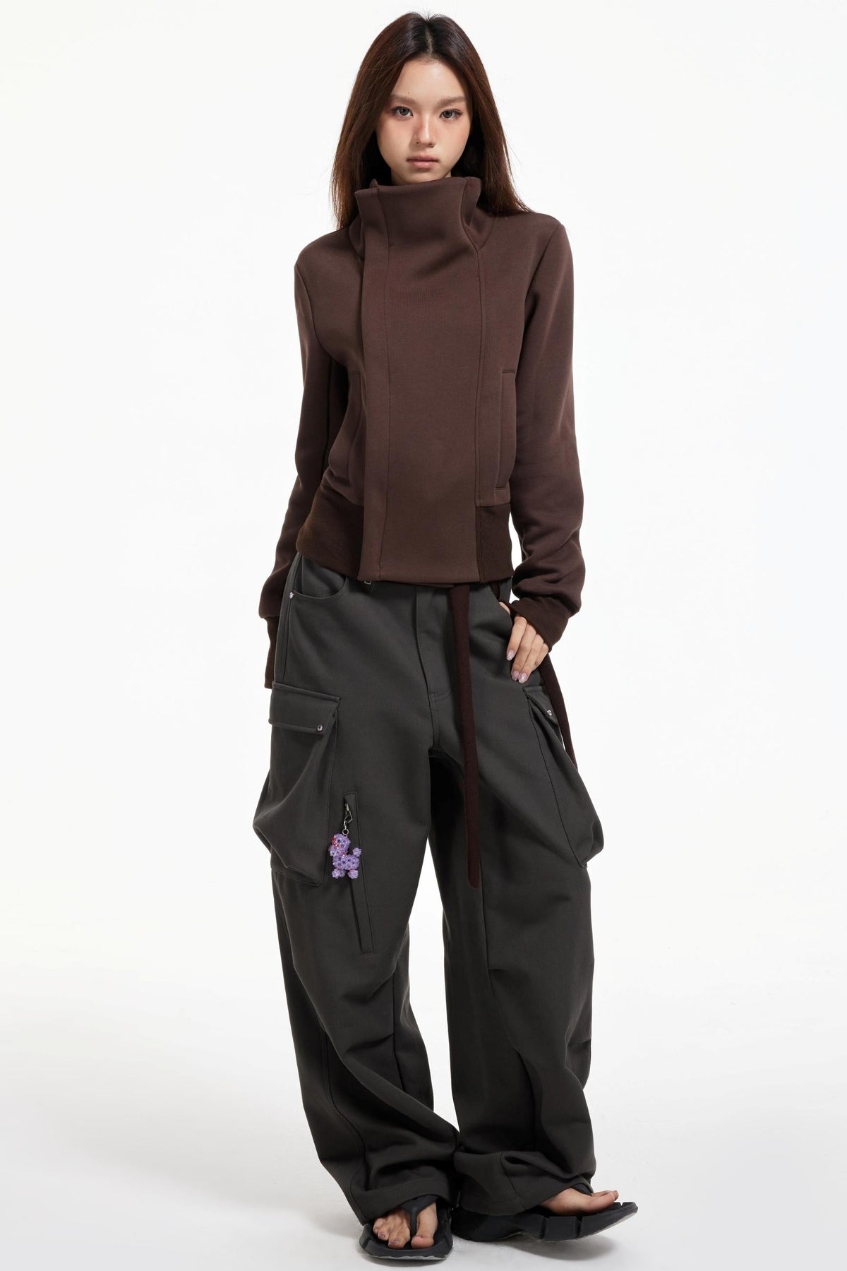 High Collar Slim Jacket Set-Up