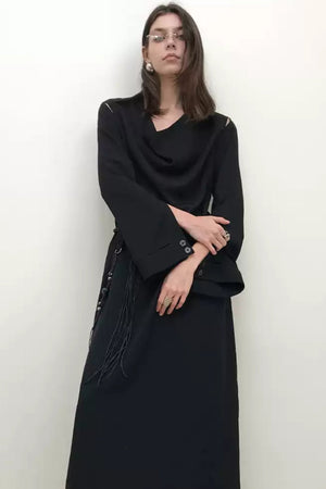 High-End Black Long Dress
