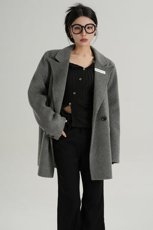 High-End Black Wool Tweed Jacket