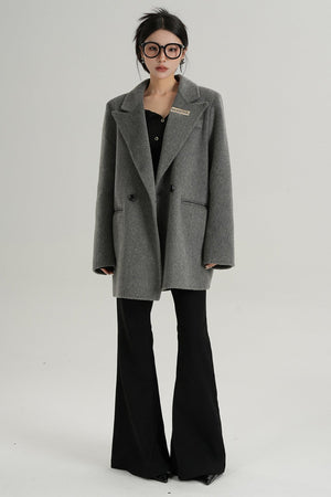 High-End Black Wool Tweed Jacket