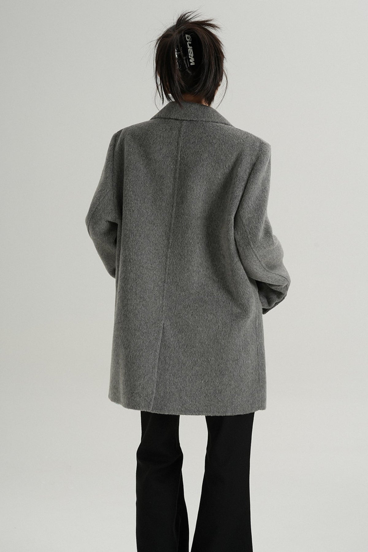 High-End Black Wool Tweed Jacket