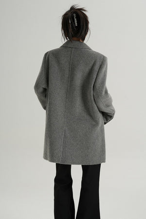 High-End Black Wool Tweed Jacket