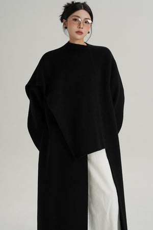 High-End Shawl Collar Wool Long Coat