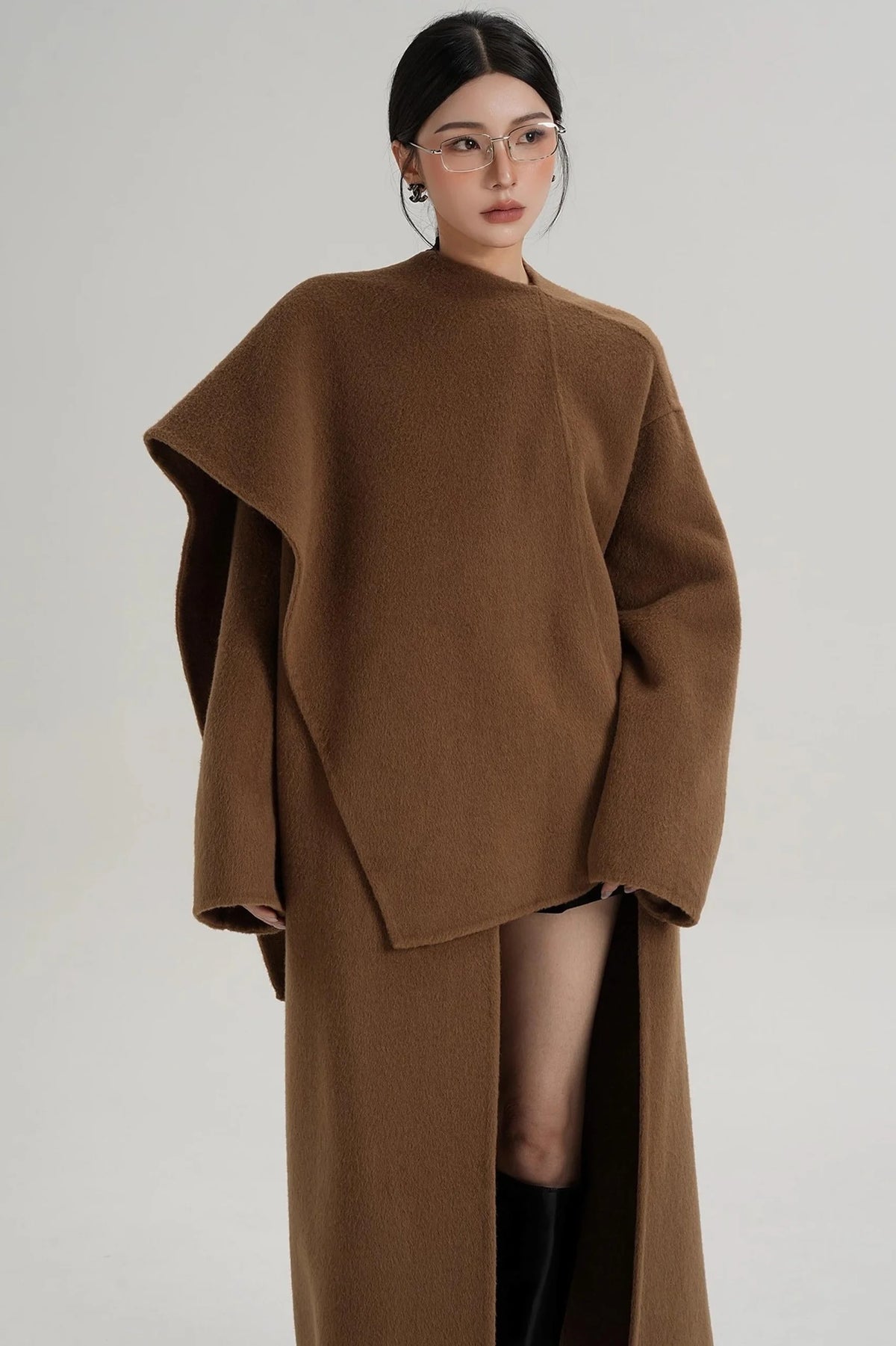 High-End Shawl Collar Wool Long Coat