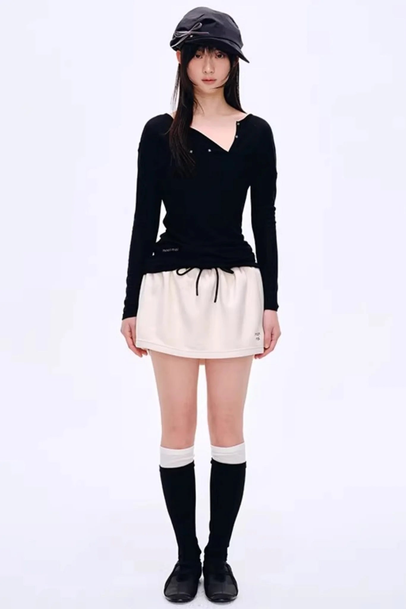 High-Gloss Two-Tone Slouch Socks