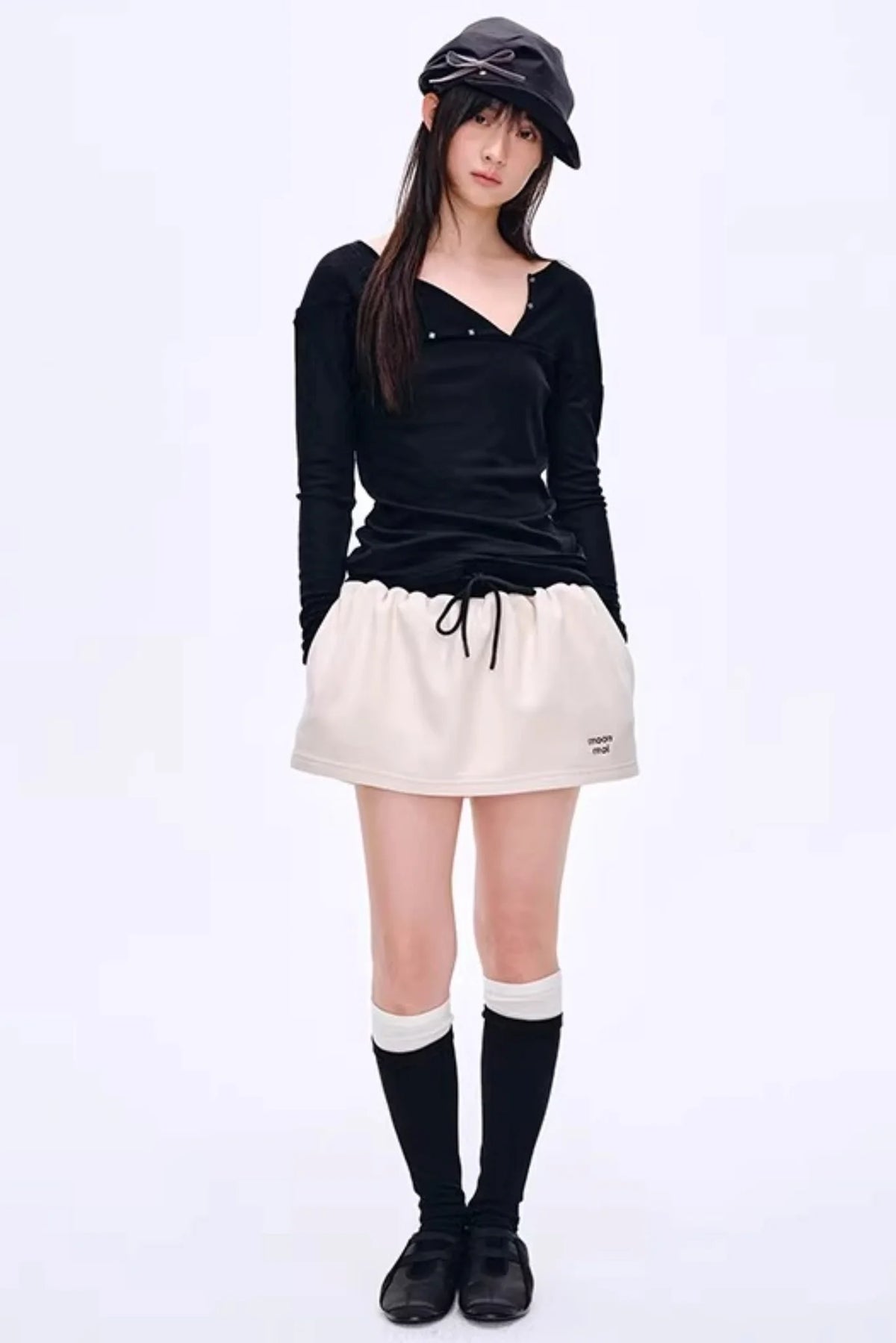 High-Gloss Two-Tone Slouch Socks