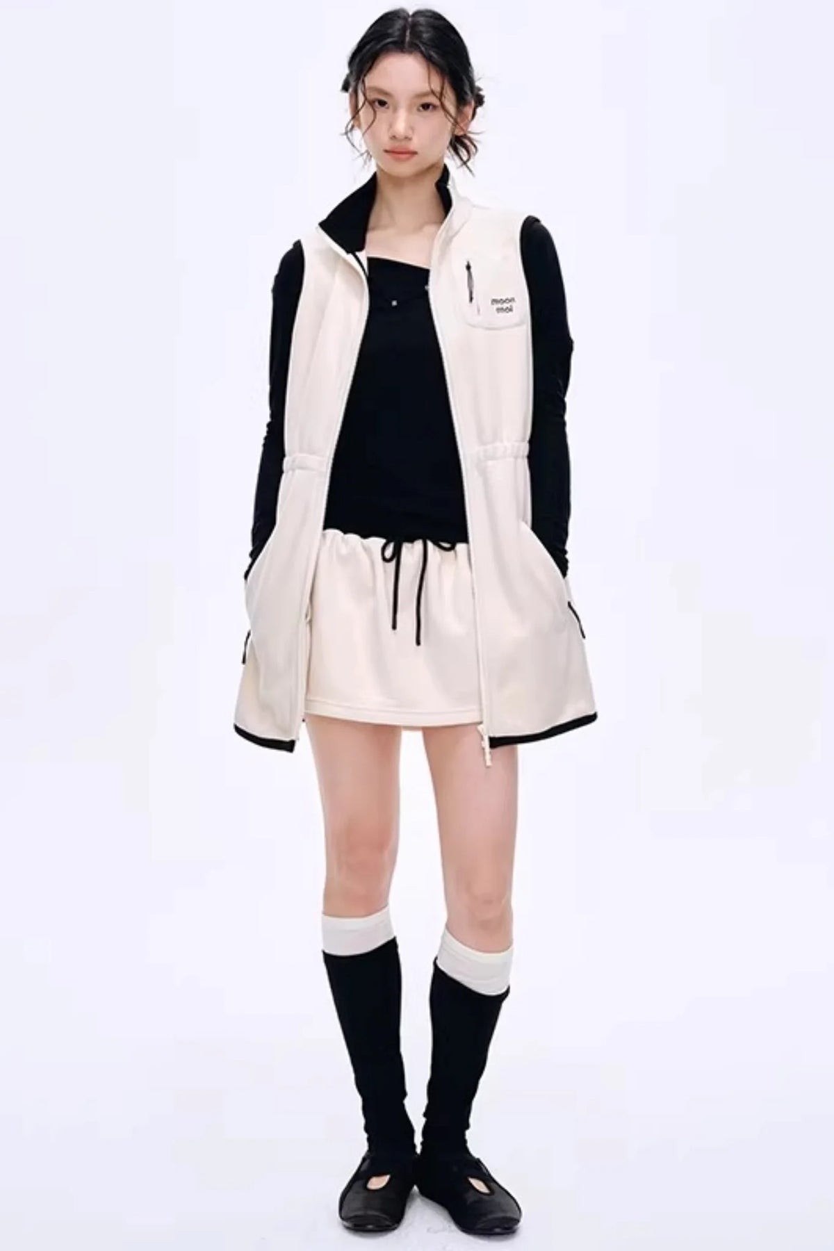 High-Gloss Two-Tone Slouch Socks