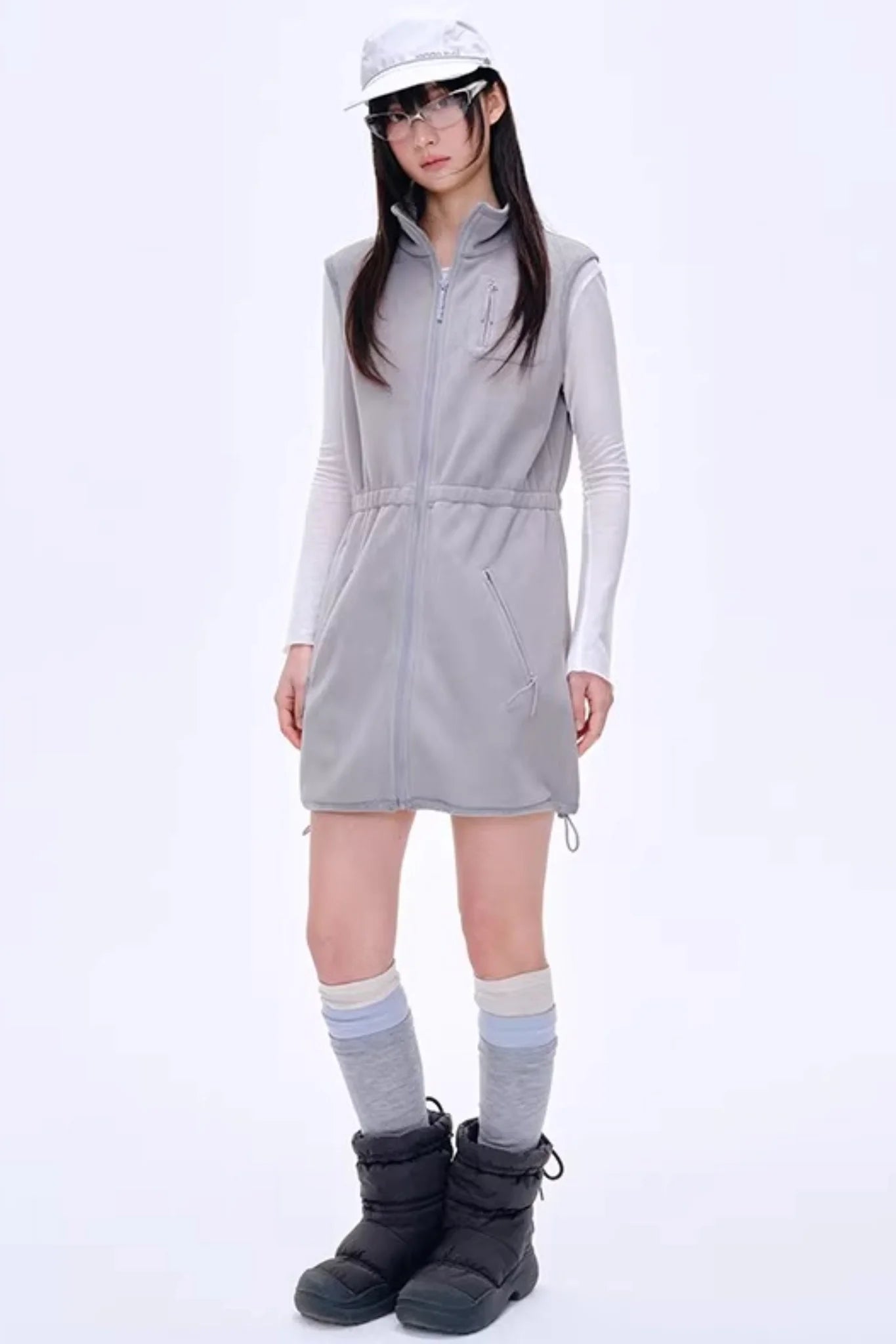 High-Gloss Two-Tone Slouch Socks