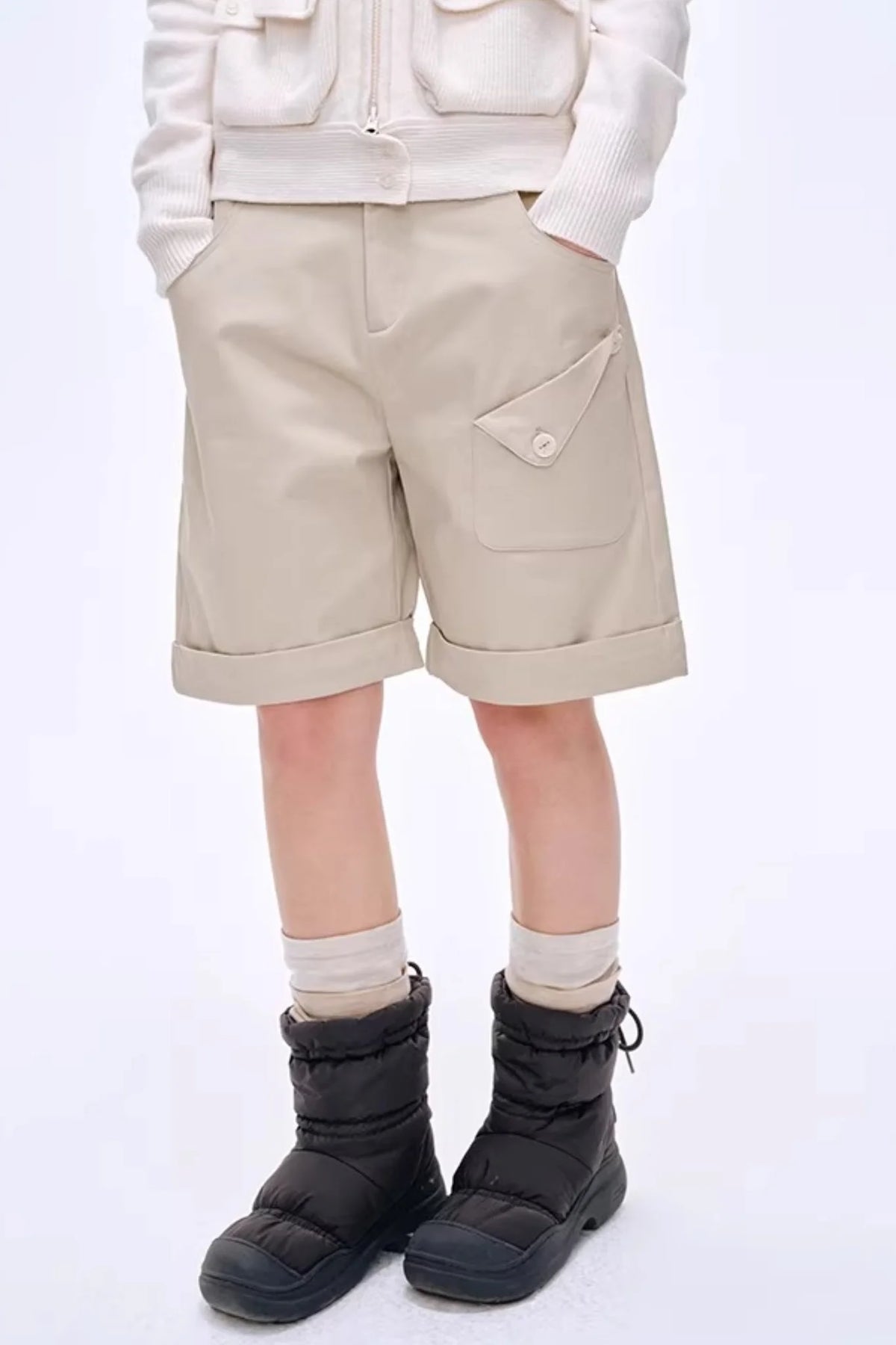High-Gloss Two-Tone Slouch Socks