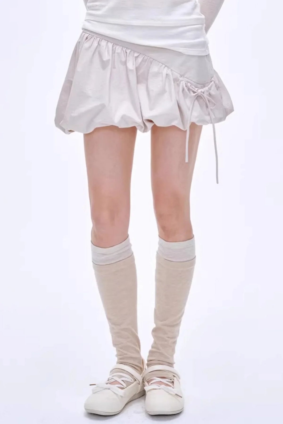 High-Gloss Two-Tone Slouch Socks