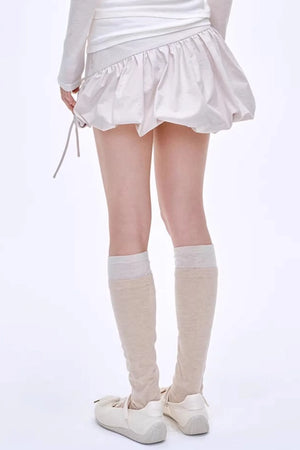 High-Gloss Two-Tone Slouch Socks