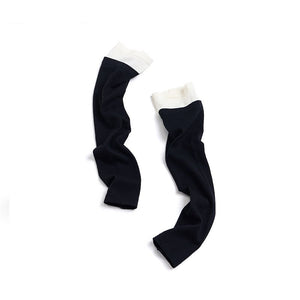 High-Gloss Two-Tone Slouch Socks