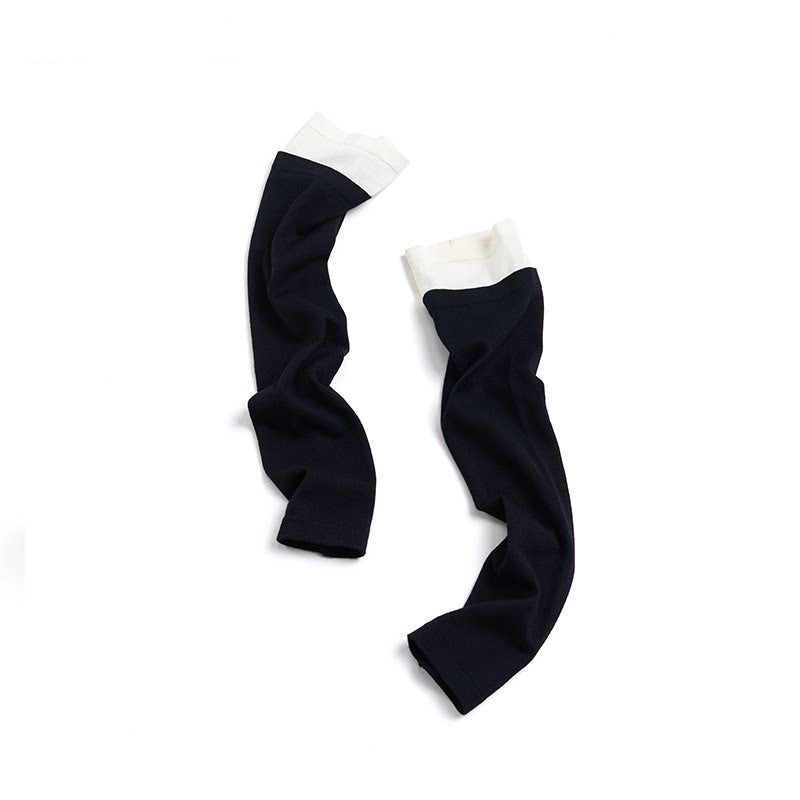 High-Gloss Two-Tone Slouch Socks