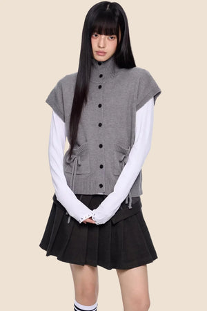 High-Intelligence Wool Knit Cardigan