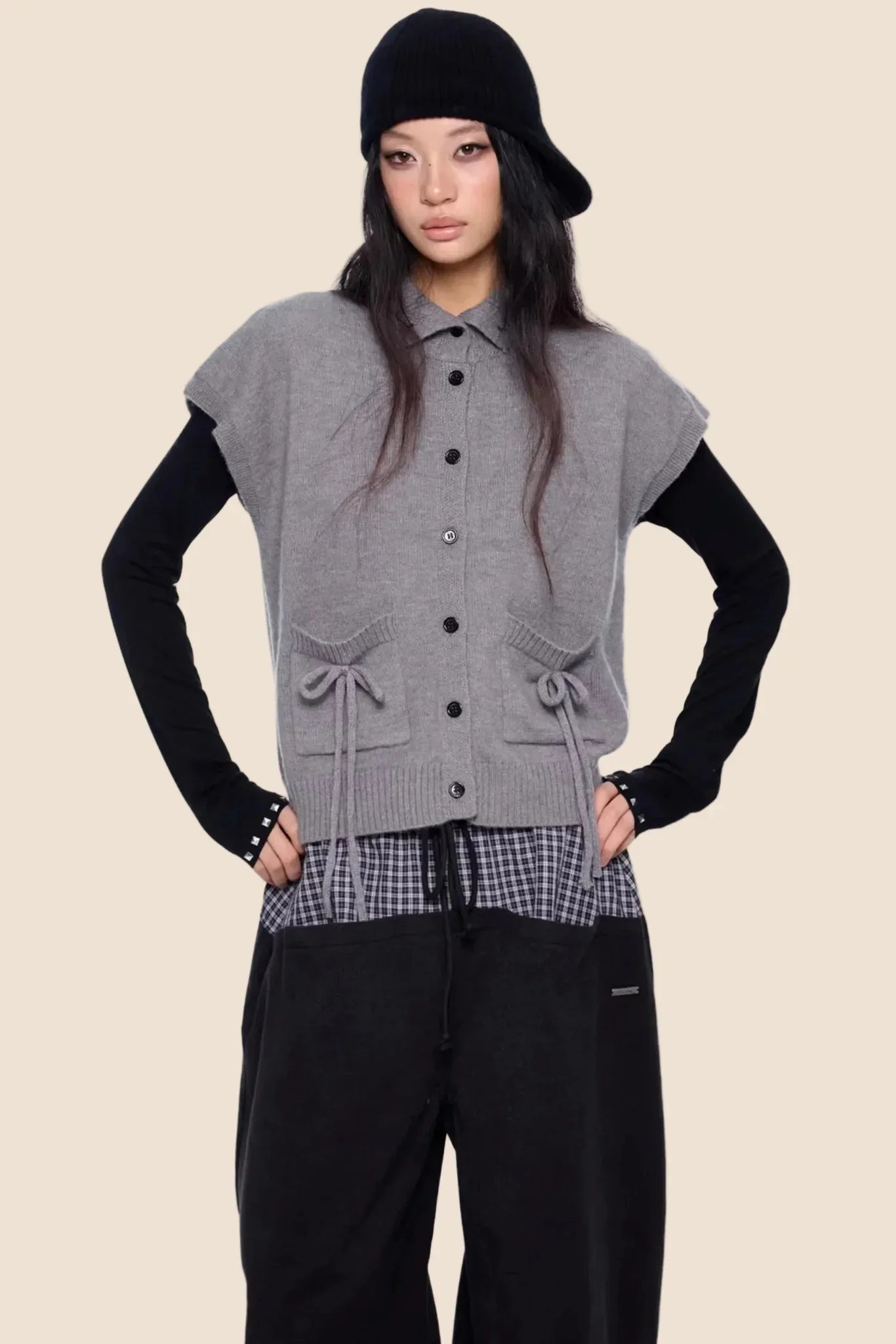 High-Intelligence Wool Knit Cardigan