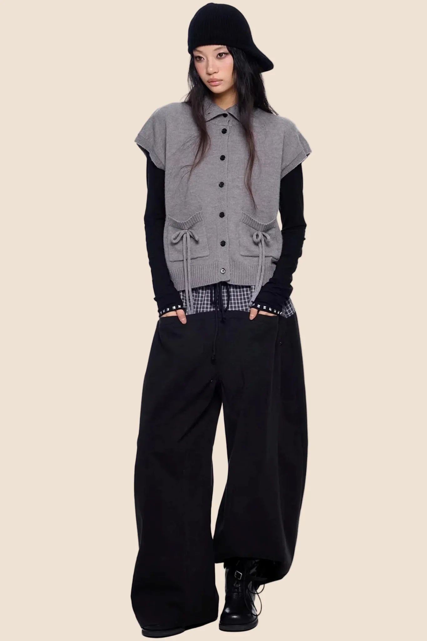 High-Intelligence Wool Knit Cardigan