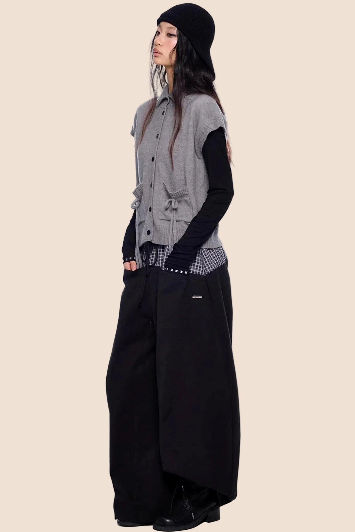High-Intelligence Wool Knit Cardigan