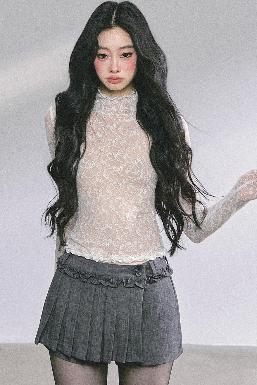 High Neck Lace Top