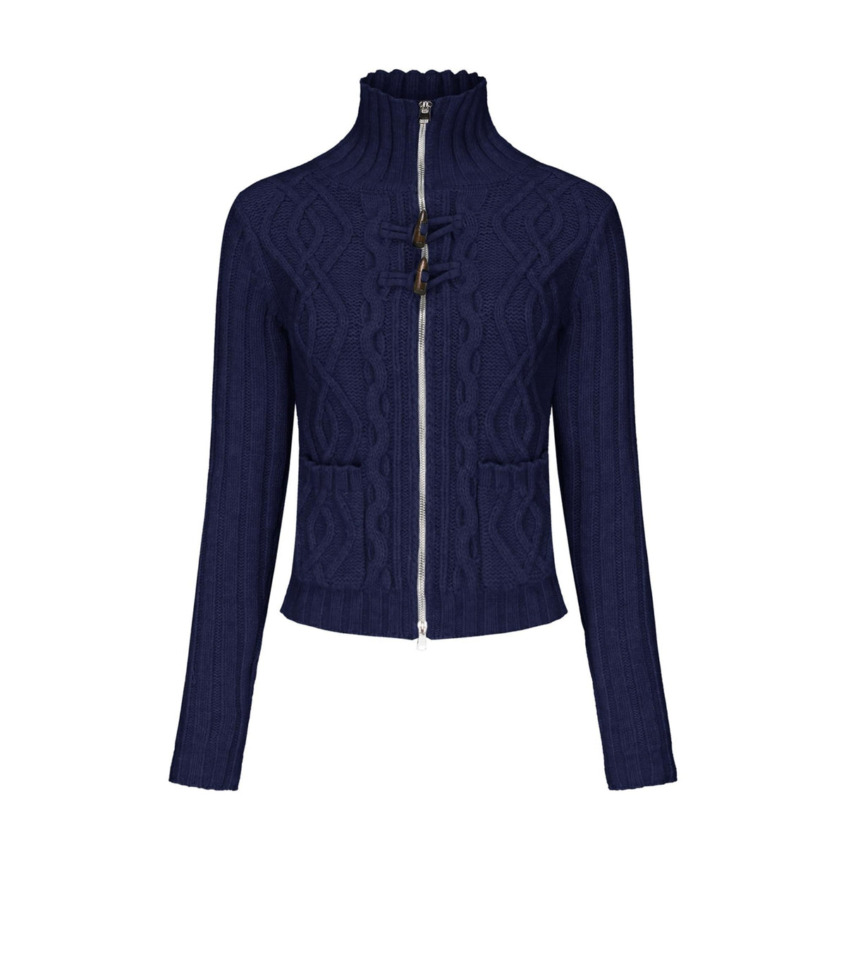 High Neck Slim Sweater Jacket
