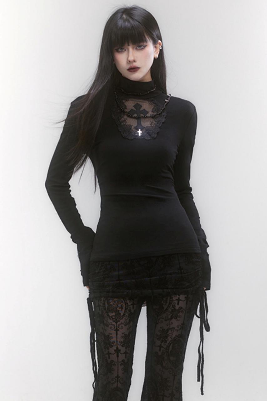 High Neck Slim Tops