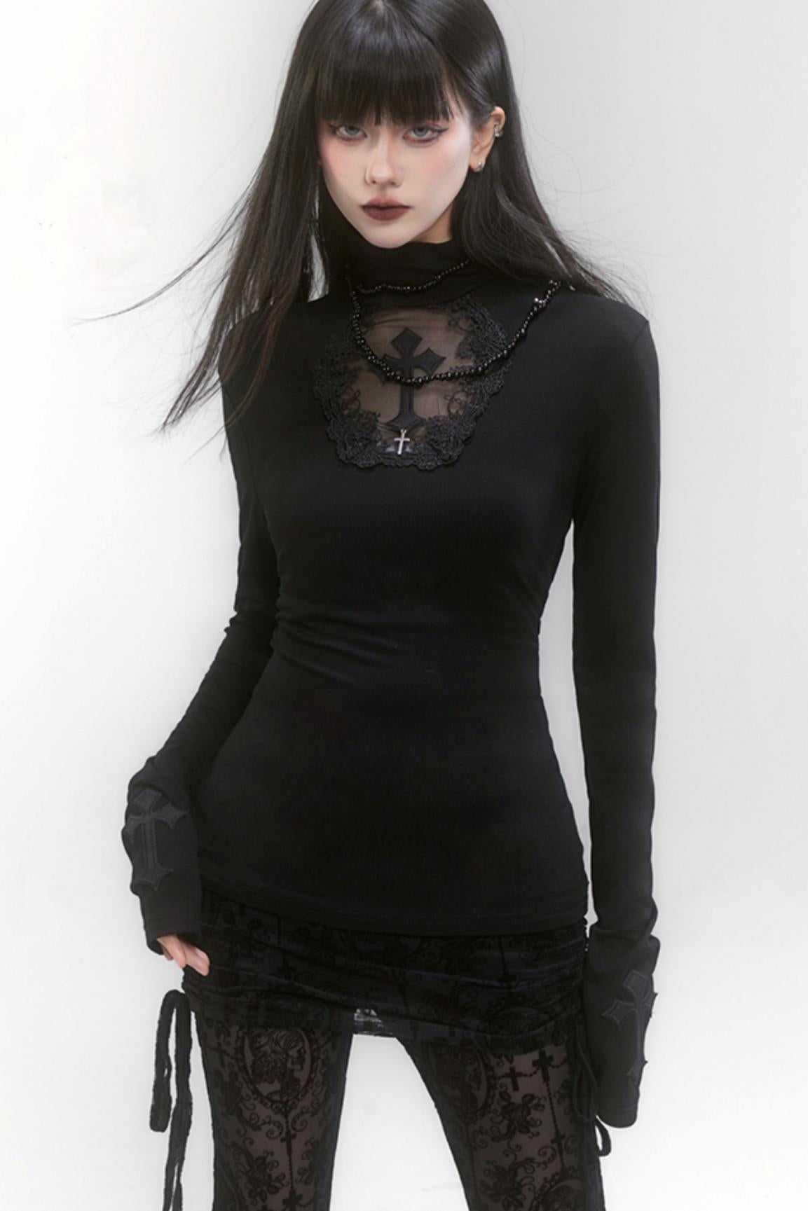 High Neck Slim Tops