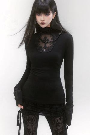 High Neck Slim Tops
