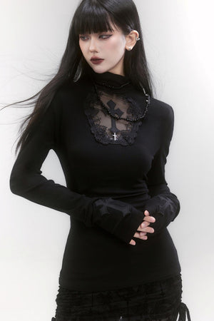 High Neck Slim Tops