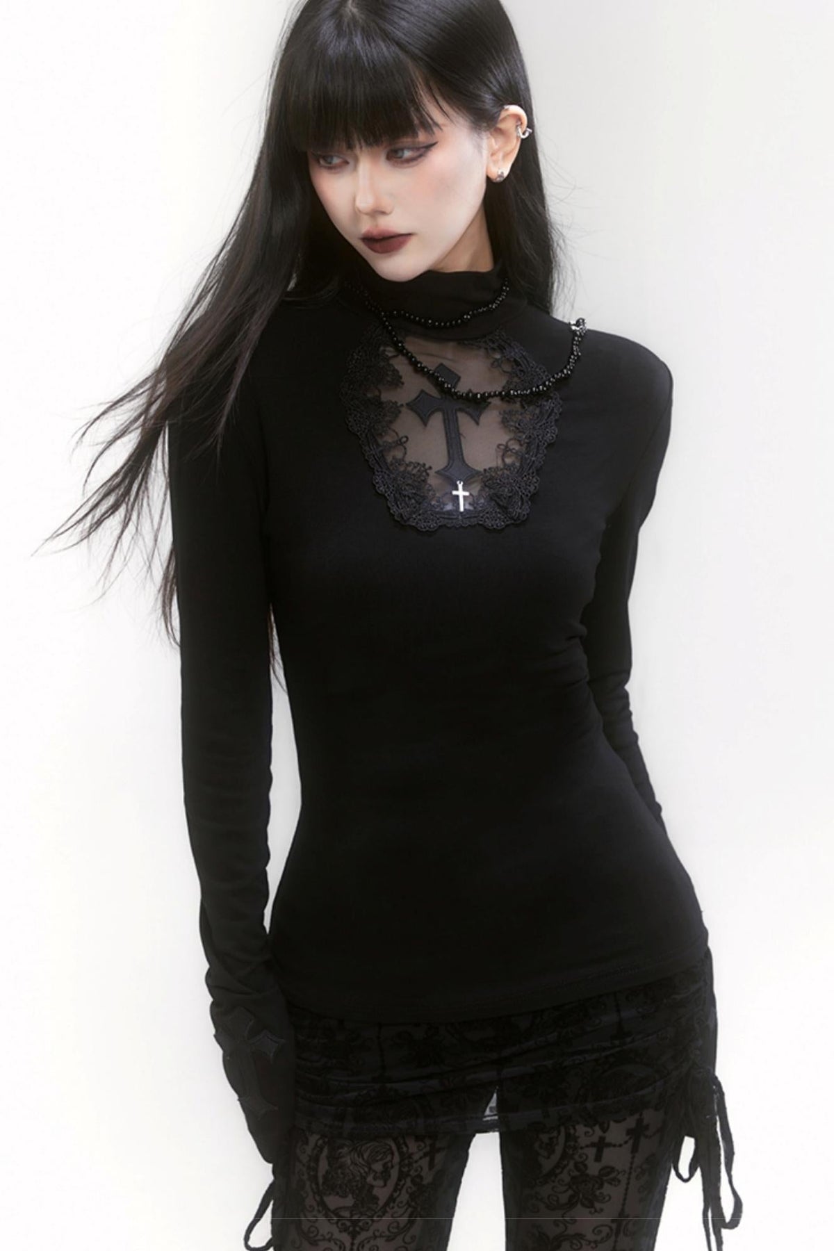 High Neck Slim Tops