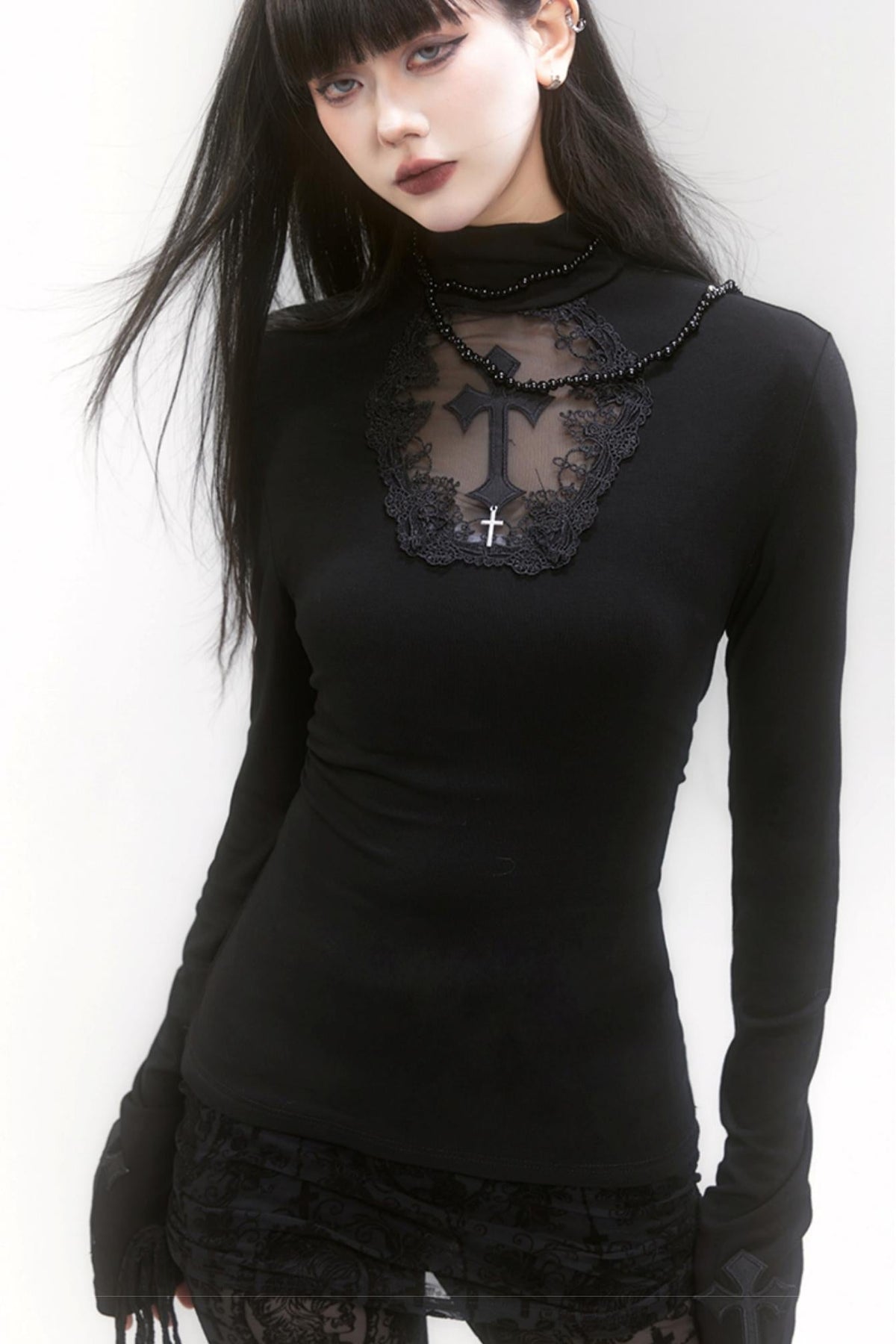 High Neck Slim Tops
