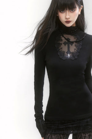 High Neck Slim Tops