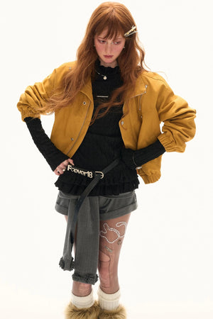 High-neck Slimming Long Sleeve Tee
