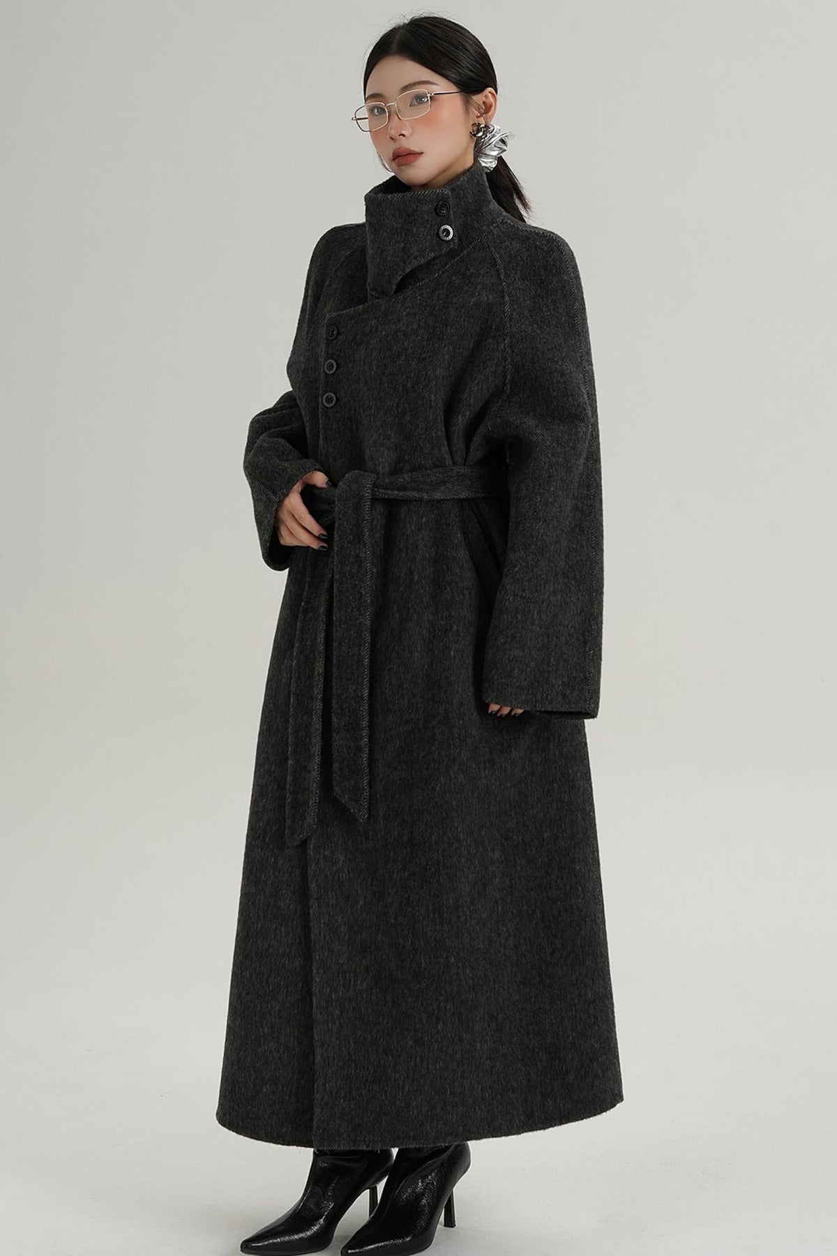 High Neck Wool Coat