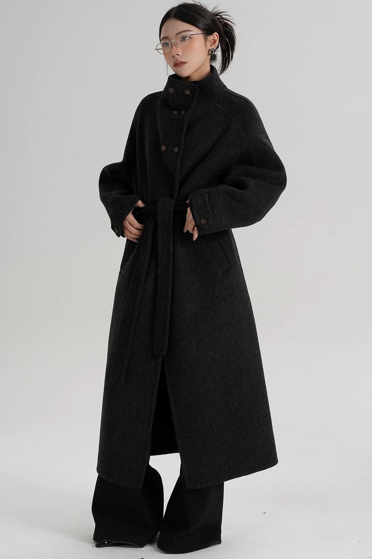 High Neck Wool Coat