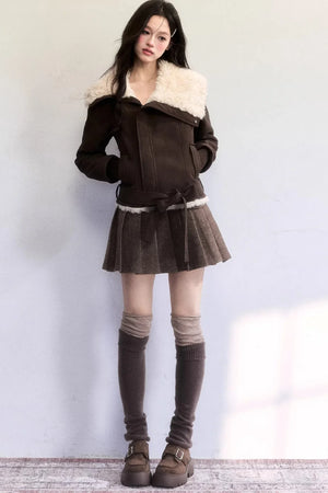 High-Sense Fur Collar Coat