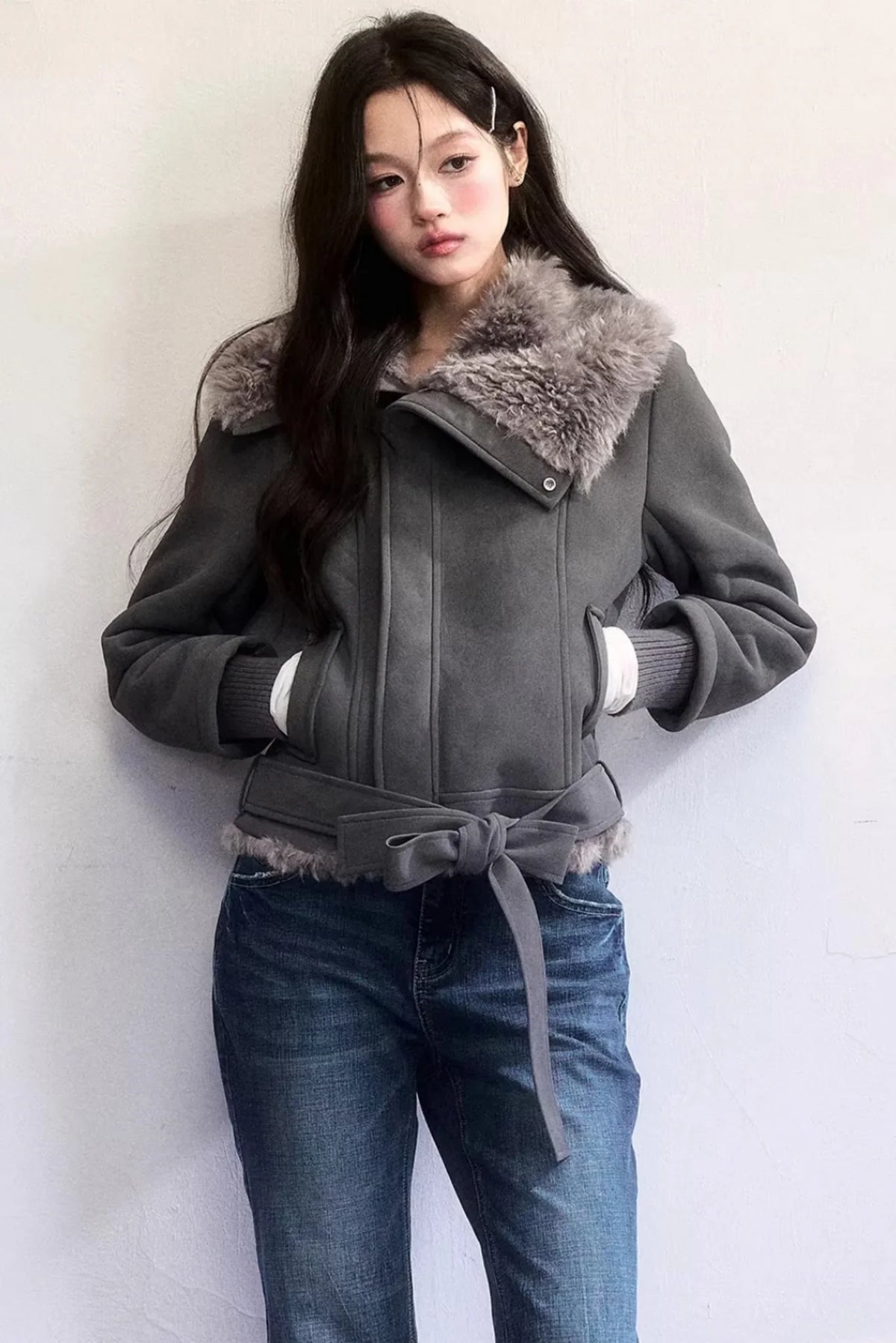 High-Sense Fur Collar Coat
